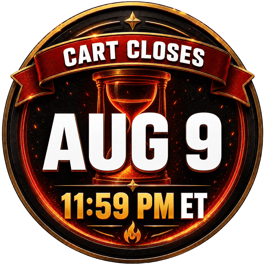 Cart Closes — August 9, 11:59 PM ET