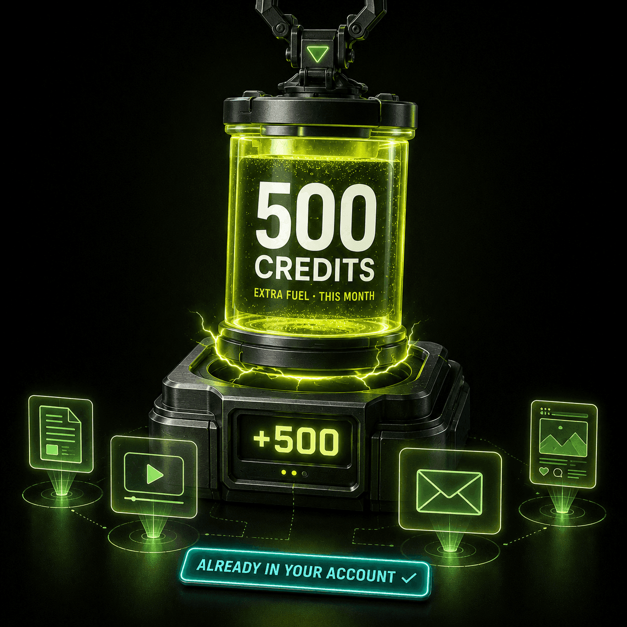 A 500-credit fuel drop, loaded into your DOC account