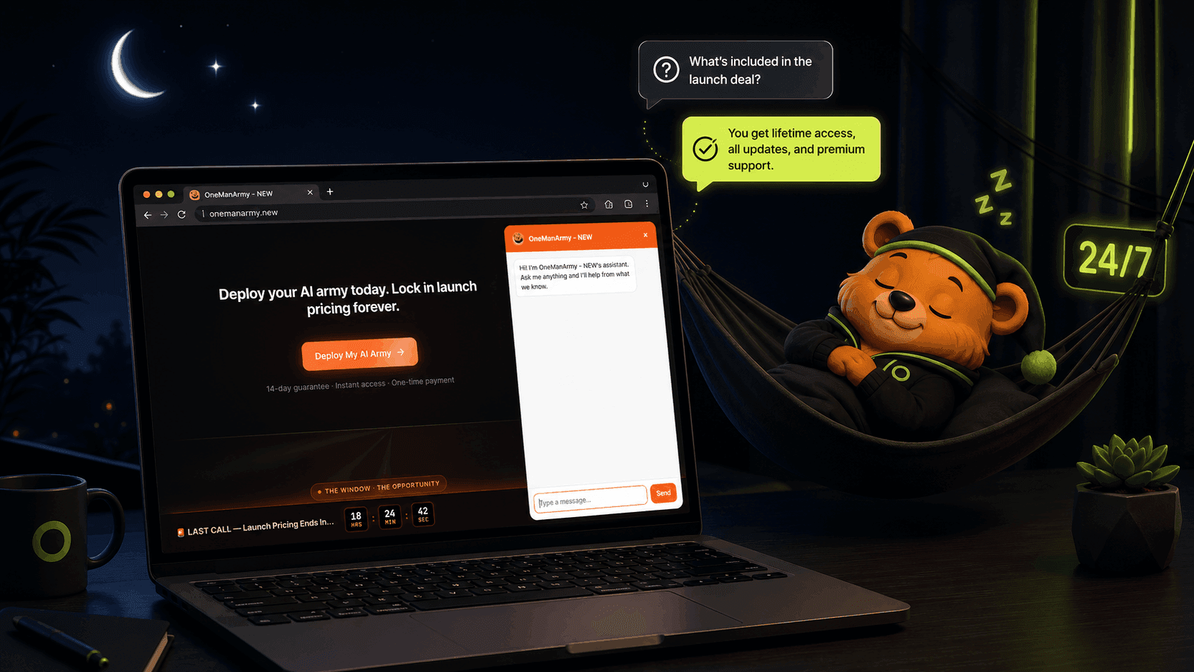 The website chatbot answering visitors around the clock